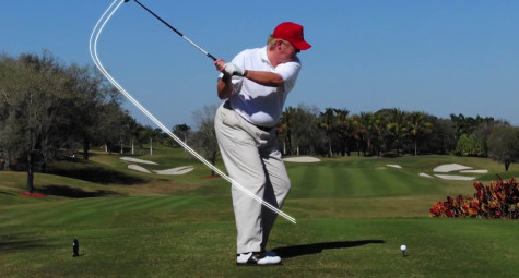 Slow-motion of former US President Donald Trump's swing