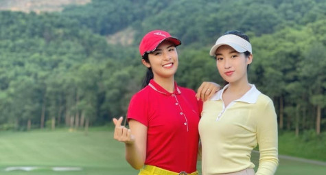Hoa hậu Ngọc Hân, Đỗ Mỹ Linh thể hiện khả năng chơi golf