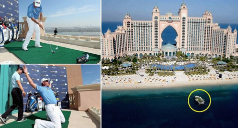 Đánh bóng từ trên trời: Lee Westwood chiến thắng Atlantis Golf Challange