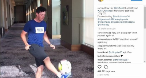Rory McIlroy chấp nhận thử thách của Cristiano Ronaldo trên Instagram