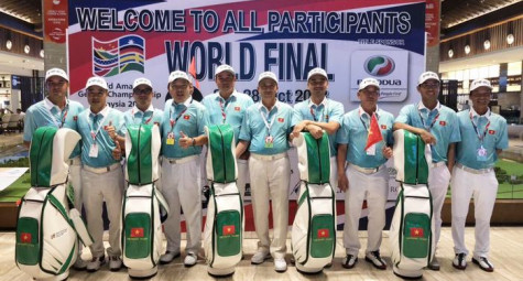 Tuyển Việt Nam trên sân tập tại VCK World Amateur Golfers Championship 2018