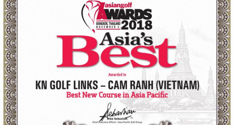 Sân KN Golf Links được vinh danh là sân golf mới tốt nhất Châu Á Thái Bình Dương 2018