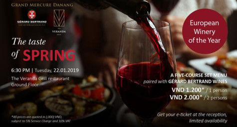 Enjoy a special pairing set-menu & Gérard Bertrand Wines at Grand Mercure Danang!