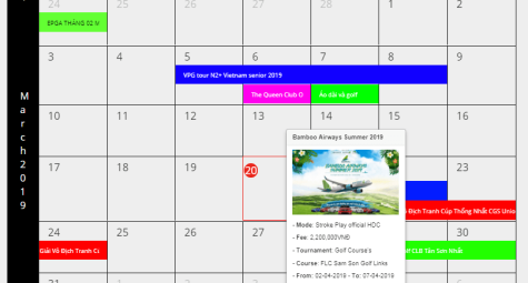 Tìm kiếm giải đấu dễ dàng hơn trên Calendar của Vietnam Golf Magazine