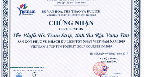 The Bluffs Hồ Tràm Strip được vinh danh là sân golf phục vụ khách du lịch tốt nhất Việt Nam 2019