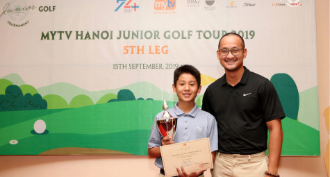 Đoàn Uy nối dài phong độ ấn tượng với chức vô địch tại vòng 5 giải MyTV Hanoi Junior Golf Tour 2019