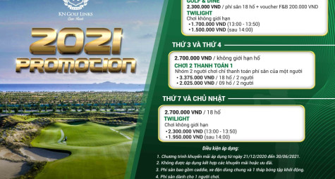 Thỏa niềm đam mê chơi golf với chương trình khuyến mãi hấp dẫn tại KN Golf Links
