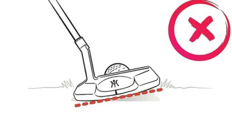 Vị trí đúng của đầu gậy putt