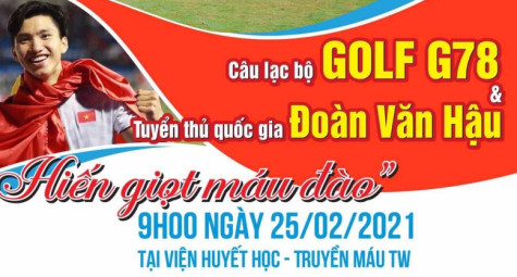 Câu lạc bộ golf G78 kêu gọi hiến máu nhân đạo ngày đầu năm 