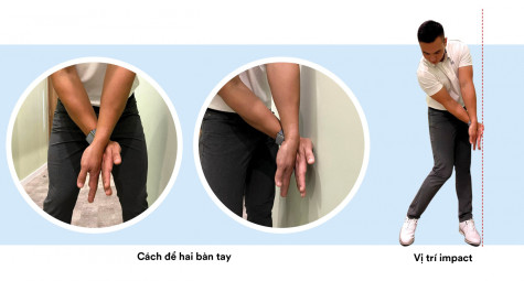 Cảm nhận vị trí impact và vị trí cánh tay phải lúc downswing 