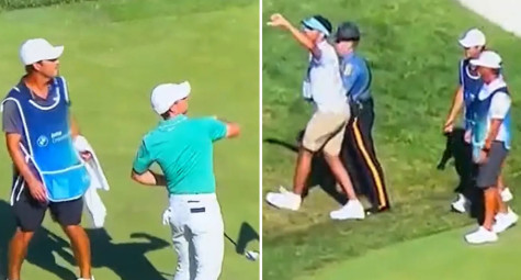 Rory McIlroy ném quả bóng golf của fan phá rối xuống hồ 
