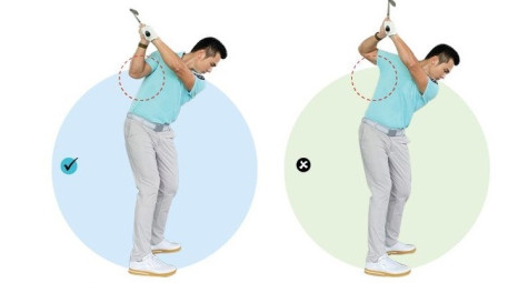 Khắc phục lỗi "flying elbow" khi backswing.