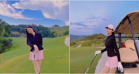 Hoa hậu Hương Giang check in sân golf khi vừa “comeback” 