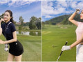 Thời trang sân golf ấn tượng của Hoa hậu Hương Giang