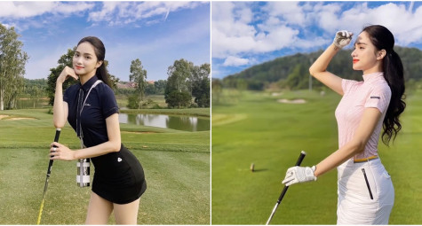 Thời trang sân golf ấn tượng của Hoa hậu Hương Giang