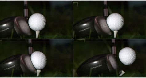 Video quay chậm cú đánh golf khiến bóng biến dạng