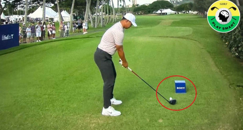 Đặt bóng gần tee marker để điều chỉnh quỹ đạo gậy
