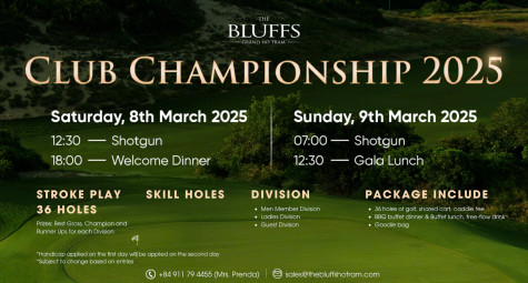 Club Championship: Sự kiện mở đầu năm 2025 tại The Bluffs Grand Ho Tram 