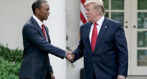 Tiger Woods bất ngờ xuất hiện tại Nhà Trắng!