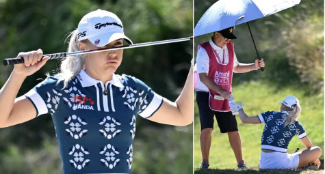 Charley Hull rút lui khỏi Evian Championship sau ba lần ngã quỵ trên sân
