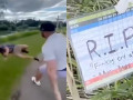 Kỳ lạ golfer dựng bia “tưởng niệm” sau màn ẩu đả viral mạng xã hội