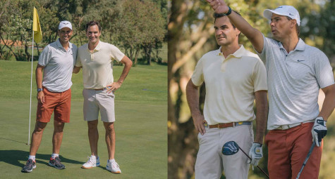 Hai huyền thoại quần vợt tái ngộ trên sân golf Tây Ban Nha