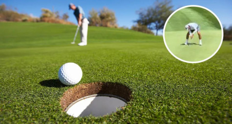 Video: Golfer "gây sốt" mạng xã hội với cú putt chuẩn xác bằng gậy putter mini