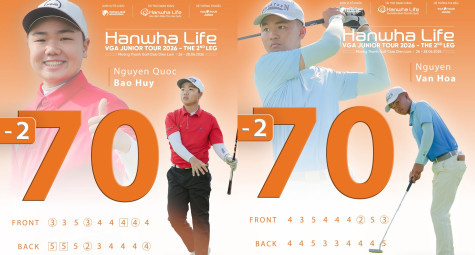Nguyễn Văn Hòa, Nguyễn Quốc Bảo Huy đồng dẫn đầu sau vòng 1 VGA Junior Tour 