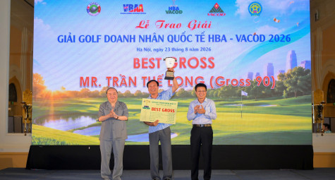 Golfer Trần Thế Long vô địch Giải Golf Doanh nhân Quốc tế HBA - VACOD 2026