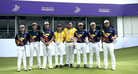Đội tuyển Golf Việt Nam đánh tập ngày đầu tiên trước thềm Asiad 19