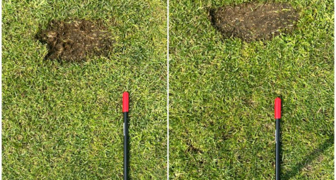 Nhìn divot để điều chỉnh tiếp xúc bóng