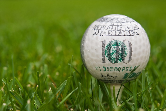 Dollar-bill-golf-ball