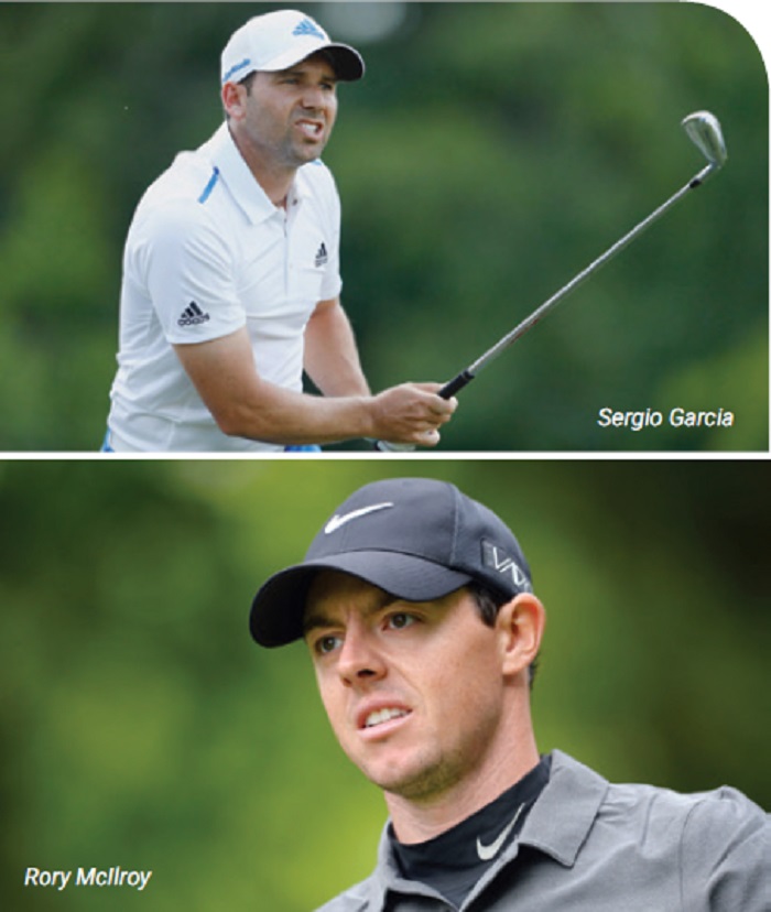 Hai gương mặt điển hình hay “trút giận” trong làng golf thế giới hiện nay phải kể đến Sergio Garcia và Rory McIlroy.