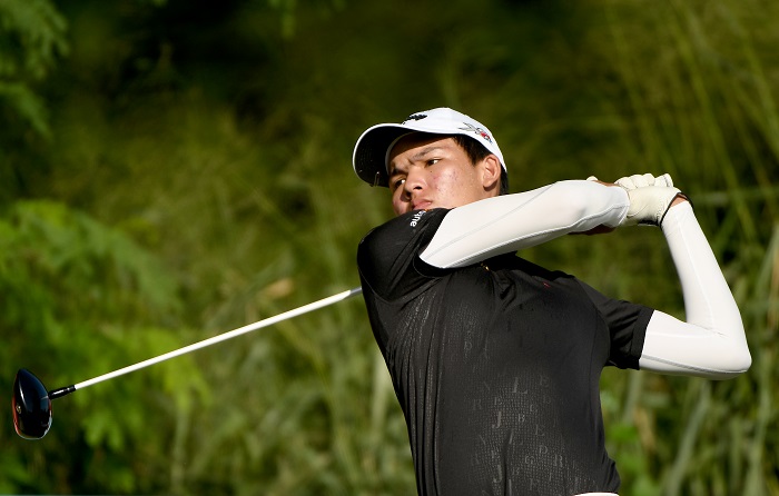 MANILA, PHILIPPINES - NOVEMBER 12: Phachara Khongwatmai of Thailand in action during round three of the Resorts World Manila Masters held at the Manila Southwoods Golf and Country Club. The US$1 million Asian Tour event will take place from November 10-13 . PHOTO / Khalid Redza /Asian Tour