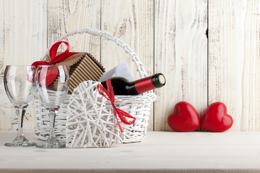 Romantic still life for Valentines day celebration