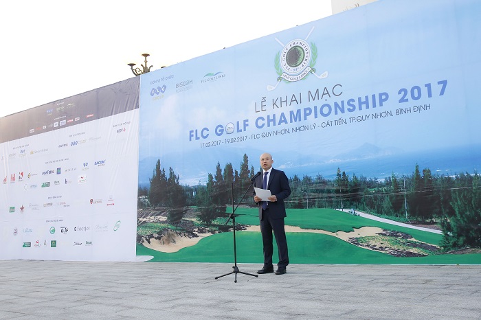 Ông Lưu Đức Quang - Trưởng BTC giải phát biểu khai mạc giải đấu FLC Golf Championship 2017