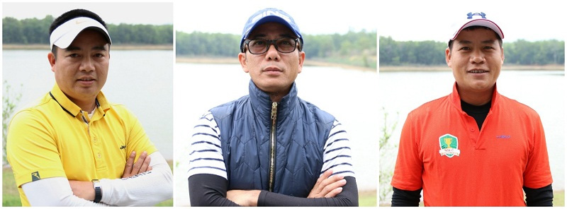 Từ trái qua golfer Phạm Tiến Dũng, Hà Thế Mạnh, Lê Đức Kỳ. Ảnh: Duy Dương