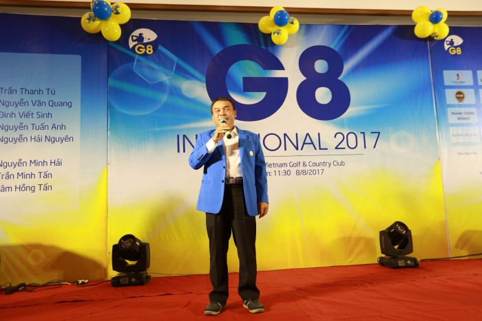Chủ tịch hội golf G8 ông Nguyễn Quốc Mỹ phát biểu khai mạc tại tiệc Gala Dinner