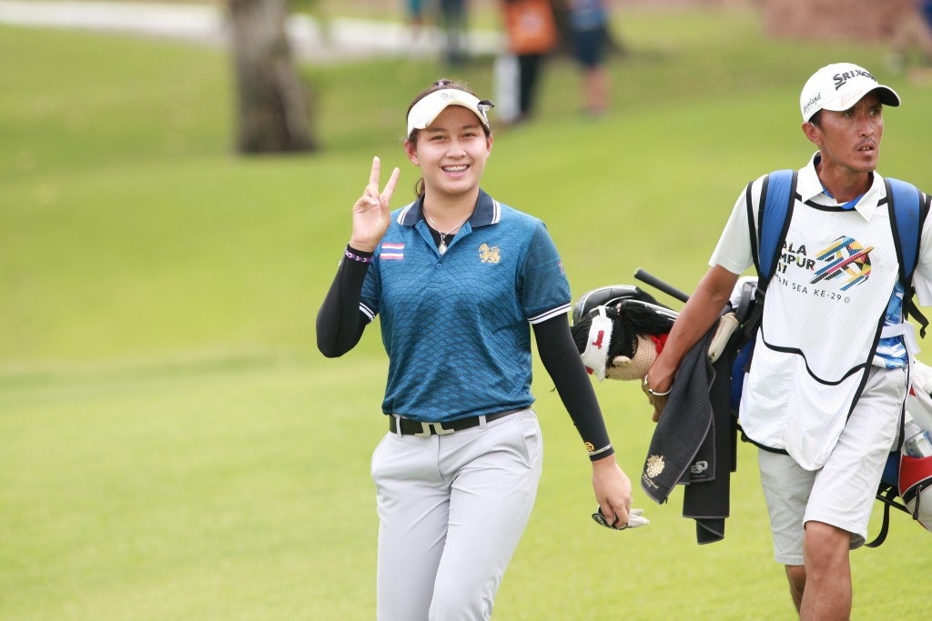Atthaya Thitikul (Thái Lan) golfer 14 tuổi giành 2 Huy chương vàng cho Thái Lan (Ảnh: Duy Dương)