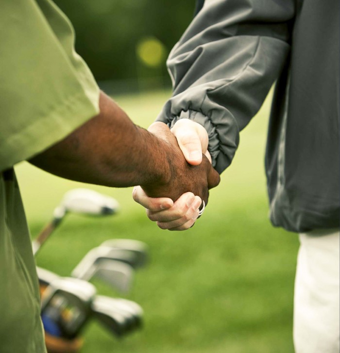 Shaking hand on the Golf course