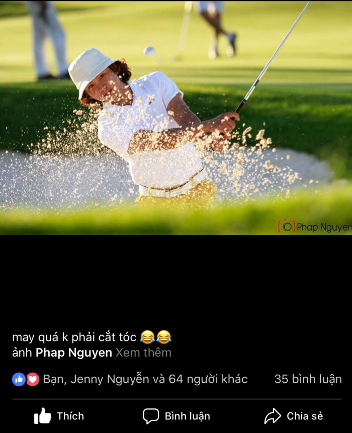 Vượt qua lát cắt, golfer trẻ vui mừng vì không phải cắt tóc