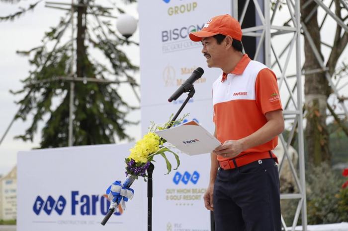Ông Đỗ Như Tuấn – Phó chủ tịch HĐQT Công ty cổ phần xây dựng FLC Faros phát biểu khai mạc giải đấu