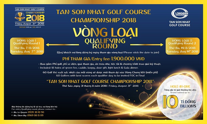 10 tỷ đồng giải thưởng HIO đến từ Tan Son Nhat Golf Course Championship 2018