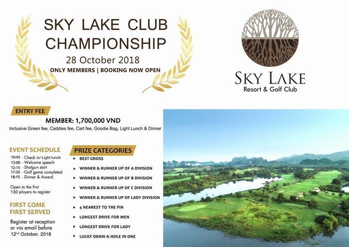 Chuẩn bị khởi tranh Giải vô địch Câu lạc bộ Sky Lake 2018