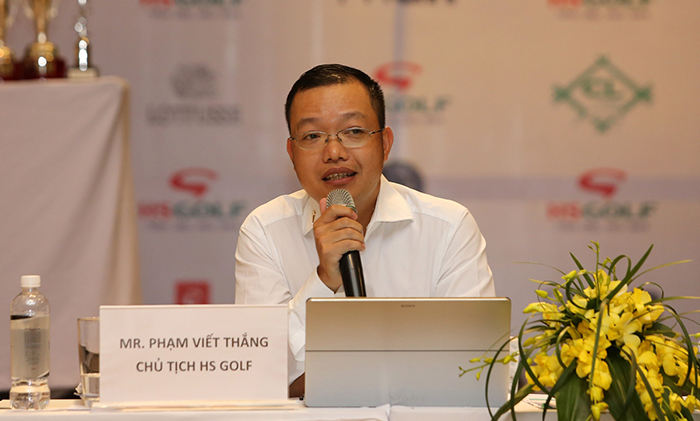 Ông Phạm Viết Thắng - Chủ tịch HS Golf Việt Nam phát biểu