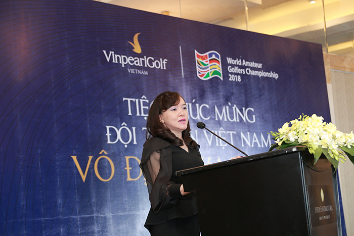 Bà Nguyễn Thị Bảo Quỳnh - Đại diện WAGC tại Việt Nam chia sẻ về giải đấu.