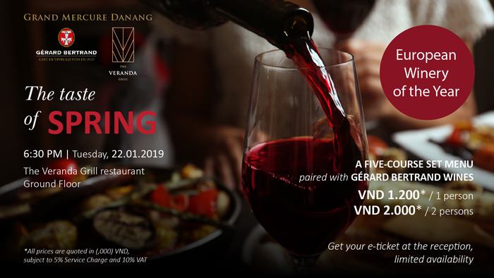 Tận hưởng đêm tiệc rượu đẳng Cấp Gérard Bertrand tại Grand Mercure Danang