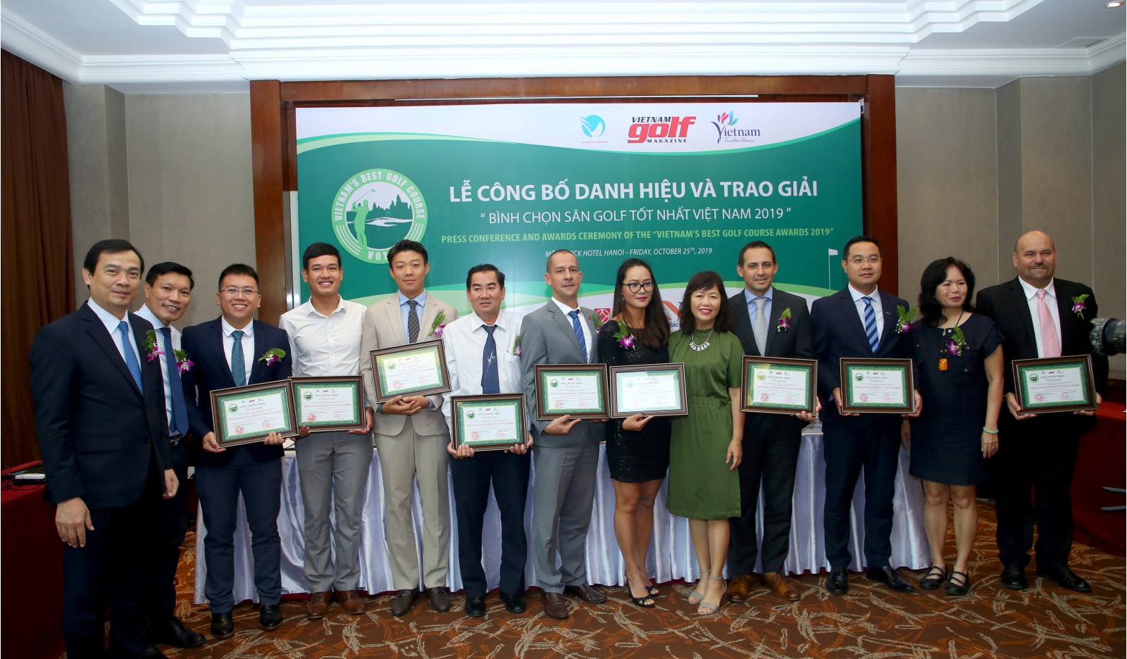 The Organisation Board gave Certificates for representatives of the courses winning title "Top 10 Golf Courses 2019"