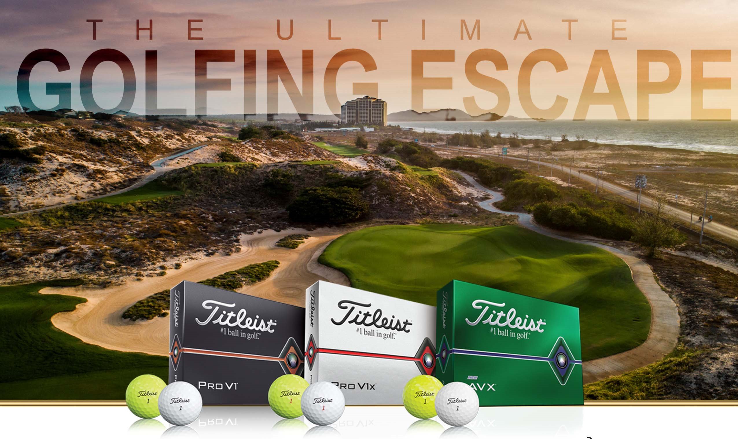 Mua bóng Titleist – Trọn gói golf 3 ngày 2 đêm tại The Bluffs Hồ Tràm