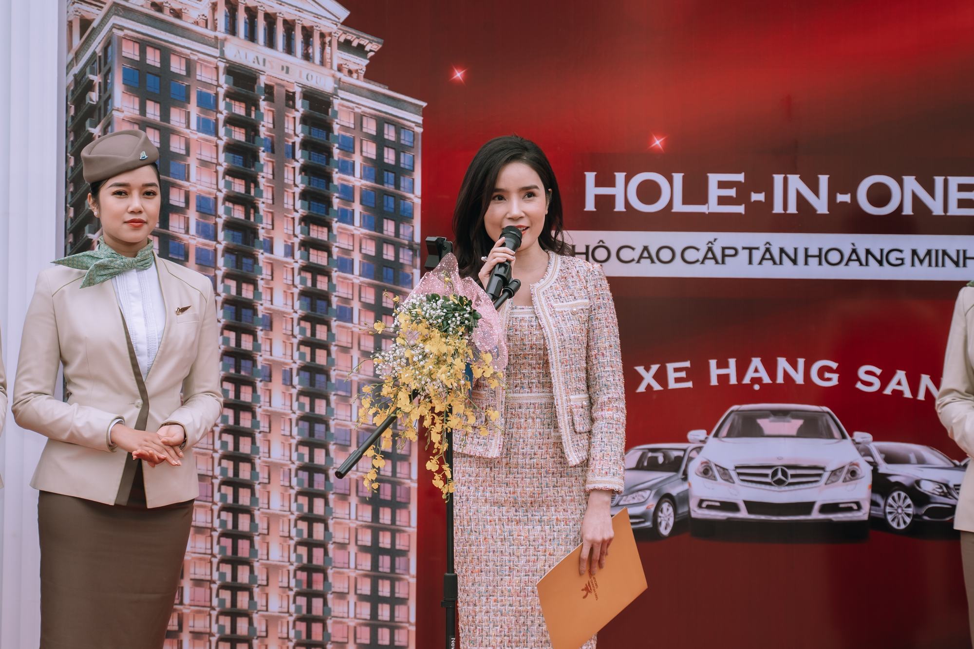 Bà Nguyễn Hoàng Yến – GĐ Truyền thông Marketing TĐ Tân Hoàng Minh – Trưởng BTC giải đấu phát biểu